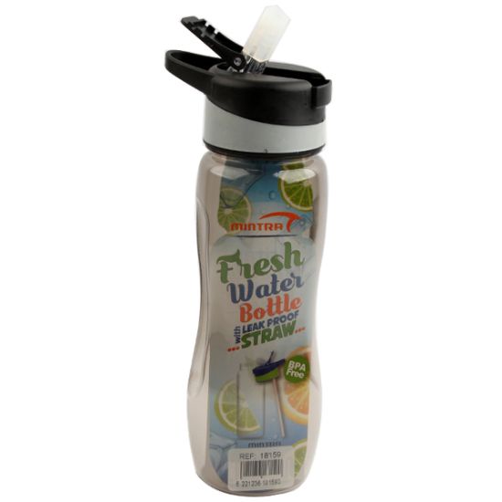 صورة زجاجة مياه ملونة 650 مل من البلاستيك بغطاء شفاط – منترا 18159