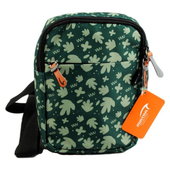 صورة حقيبة كروس مطبوعة gray leavesأحمر 3 سوستة 5 * 22.5 * 16 سم – منترا 09572.