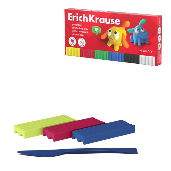 صورة صلصال جولي فريندز ألوان اريك كراوس بأداة تشكيل - 6 قطع 108 جم - موديل 61344