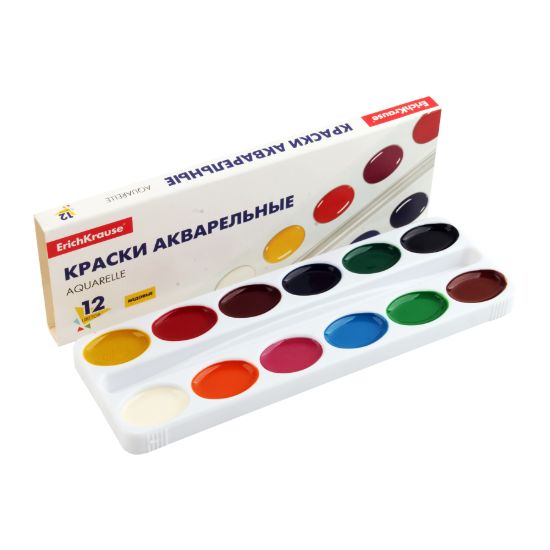 صورة علبة ألوان مياه اكواريل - علبة بلاستيك 12 لون -  اريك كراوس موديل 50586